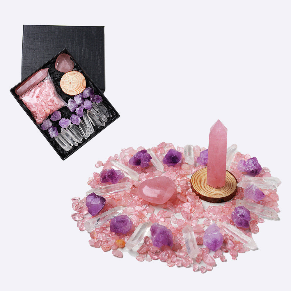 Premium Love Pink Crystal Healing Gift Set