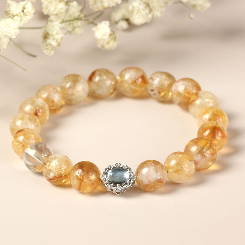 Citrine & Silver Rutilated Quartz Prosperity Bracelet – Abundance & Confidence