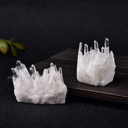 Natural White Crystal Point Cluster – Home Décor & Crystal Purifier ✨