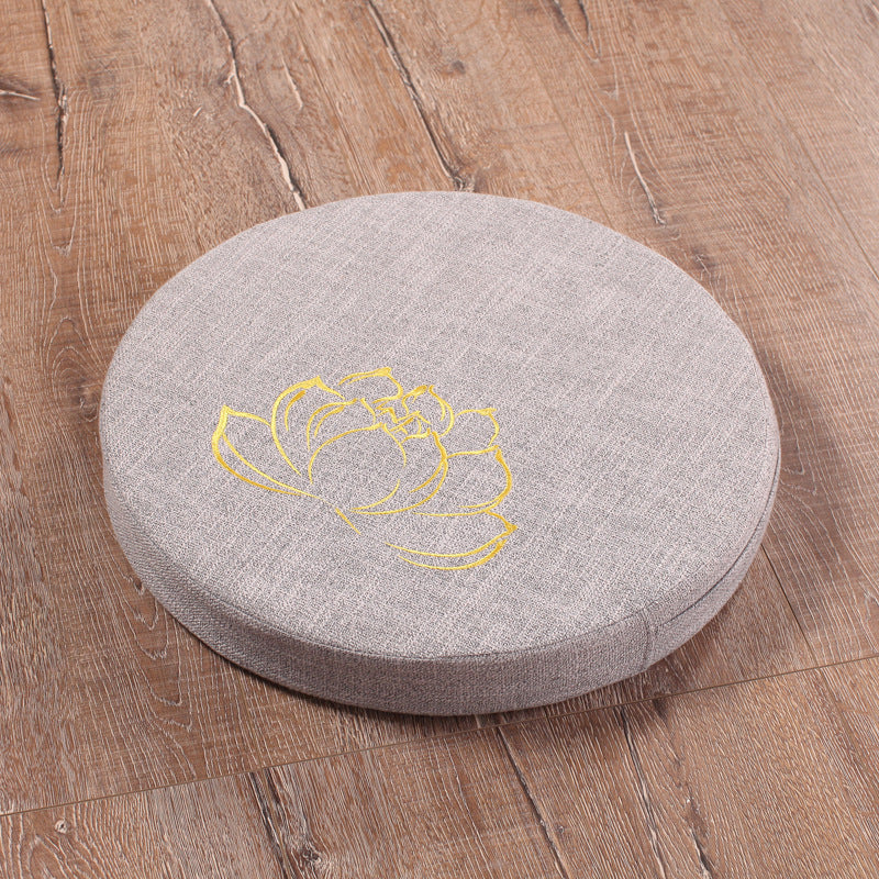 Embroidered Linen Lotus Meditation Futon – Zen Floor Cushion