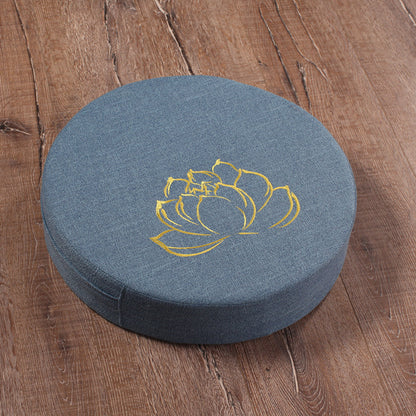 Embroidered Linen Lotus Meditation Futon – Zen Floor Cushion