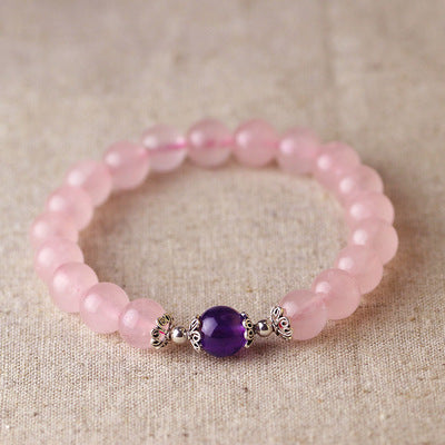 Pink Crystal & Amethyst Bracelet – Love, Calm, and Inner Harmony