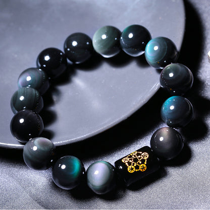 Rainbow Eye Obsidian Bracelet