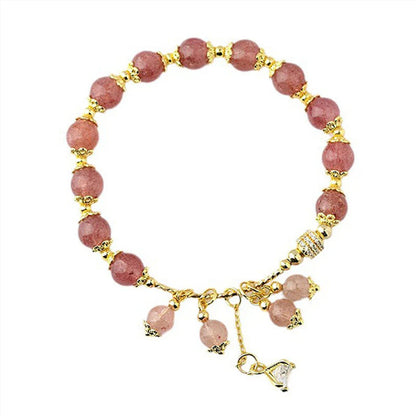 Strawberry Quartz Crystal Stylish Women's Bracelet