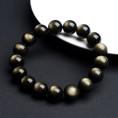 Fashion Personality Natural Eyes Obsidian Bracelet – Gold & Silver Radiance