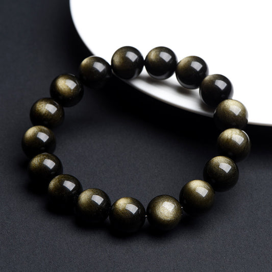 Fashion Personality Natural Eyes Obsidian Bracelet – Gold & Silver Radiance
