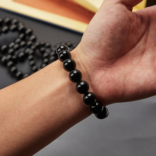 Classical Obsidian Beaded Bracelet – Timeless Protection & Simplicity