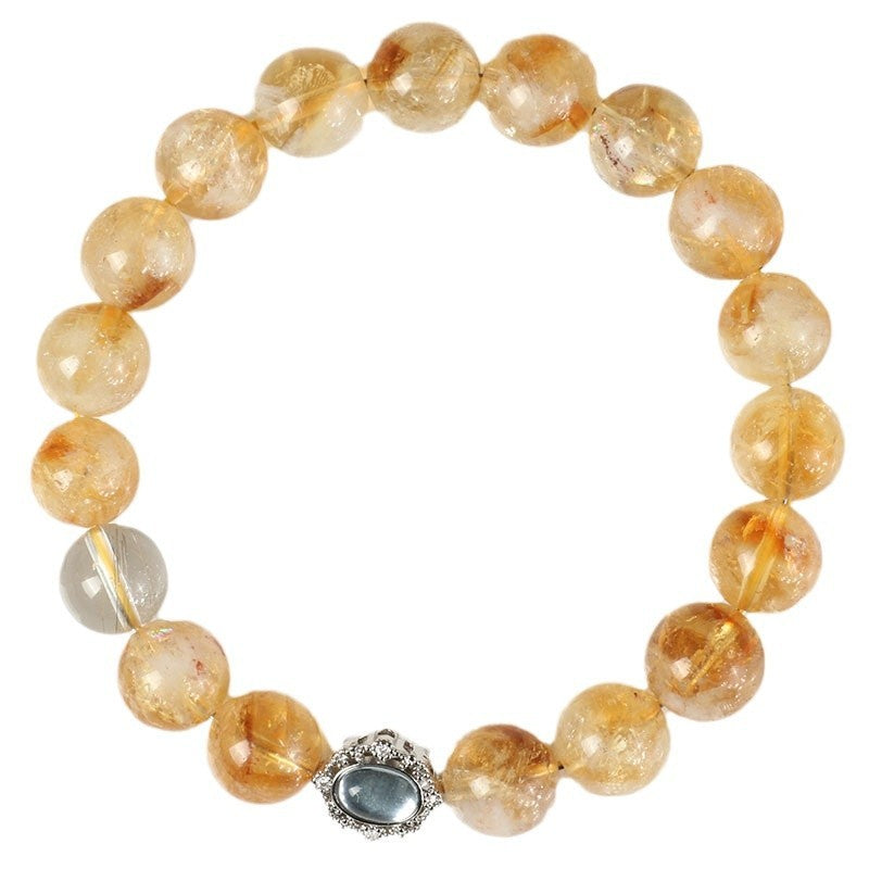 Citrine & Silver Rutilated Quartz Prosperity Bracelet – Abundance & Confidence