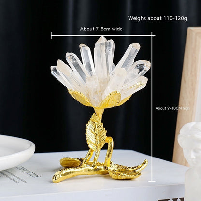 Natural White Crystal Cluster Flower Ornament – Handmade Crystal Tree Décor