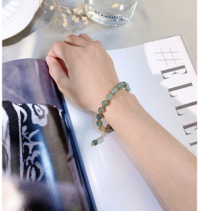 Tassel Light Luxury Green Rutilated Quartz Bracelet – Elegance in Motion