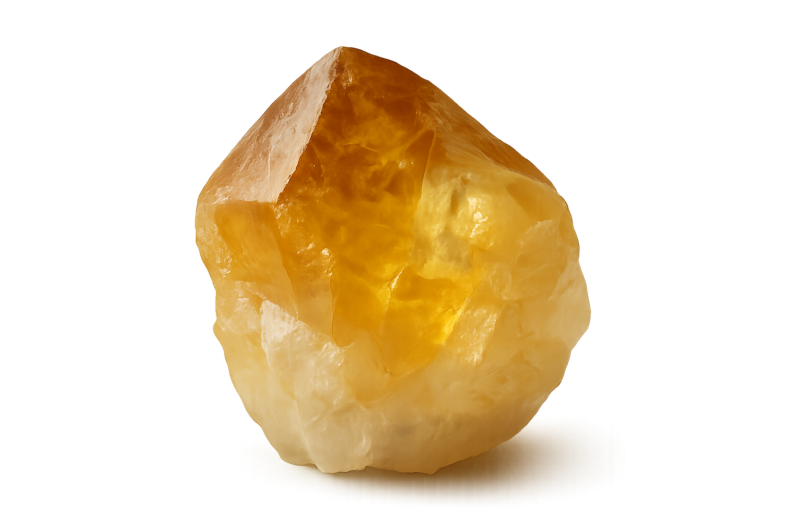 a raw Citrine with transparent background