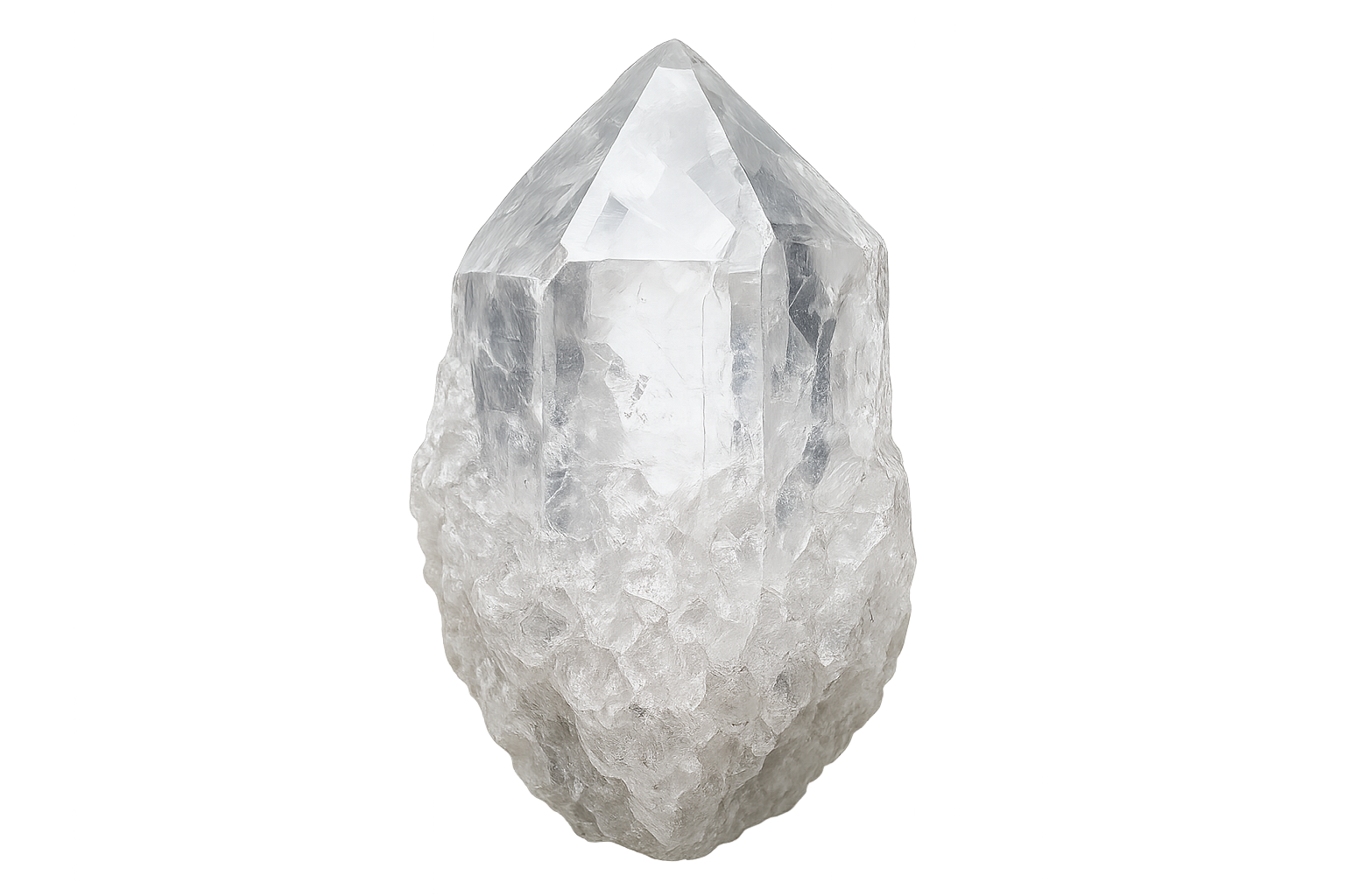 a raw Clear Quartz with transparent background