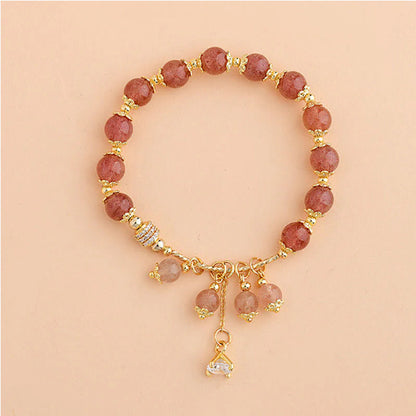 Strawberry Quartz Crystal Stylish Women's Bracelet
