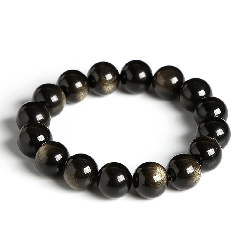 Gold Obsidian Simple Bracelet – Protection, Power & Minimalist Elegance