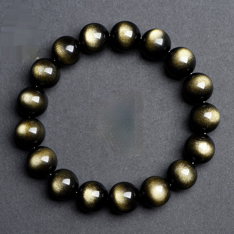 Fashion Personality Natural Eyes Obsidian Bracelet – Gold & Silver Radiance