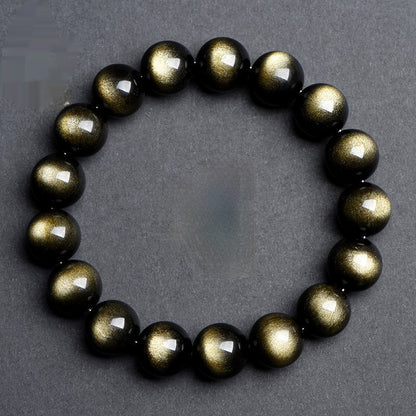 Fashion Personality Natural Eyes Obsidian Bracelet – Gold & Silver Radiance