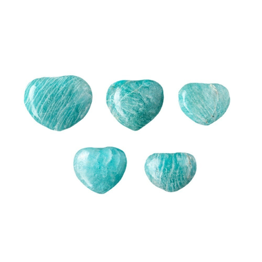 Natural Amazonite Crystal Heart – Hand‑Polished Healing Stone