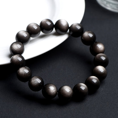 Fashion Personality Natural Eyes Obsidian Bracelet – Gold & Silver Radiance