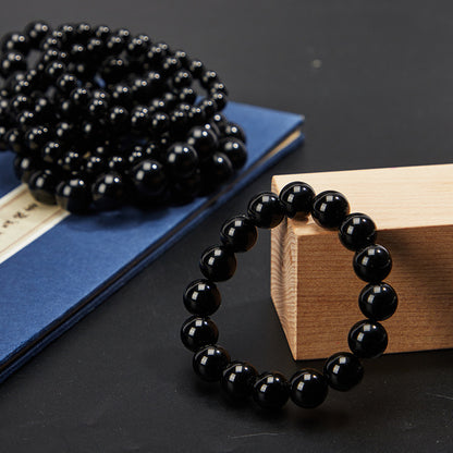 Classical Obsidian Beaded Bracelet – Timeless Protection & Simplicity
