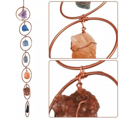 7 Chakra Copper Natural Gemstone Crystal Dream Sun Catcher