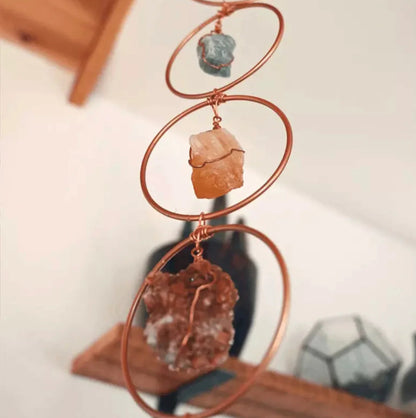 7 Chakra Copper Natural Gemstone Crystal Dream Sun Catcher