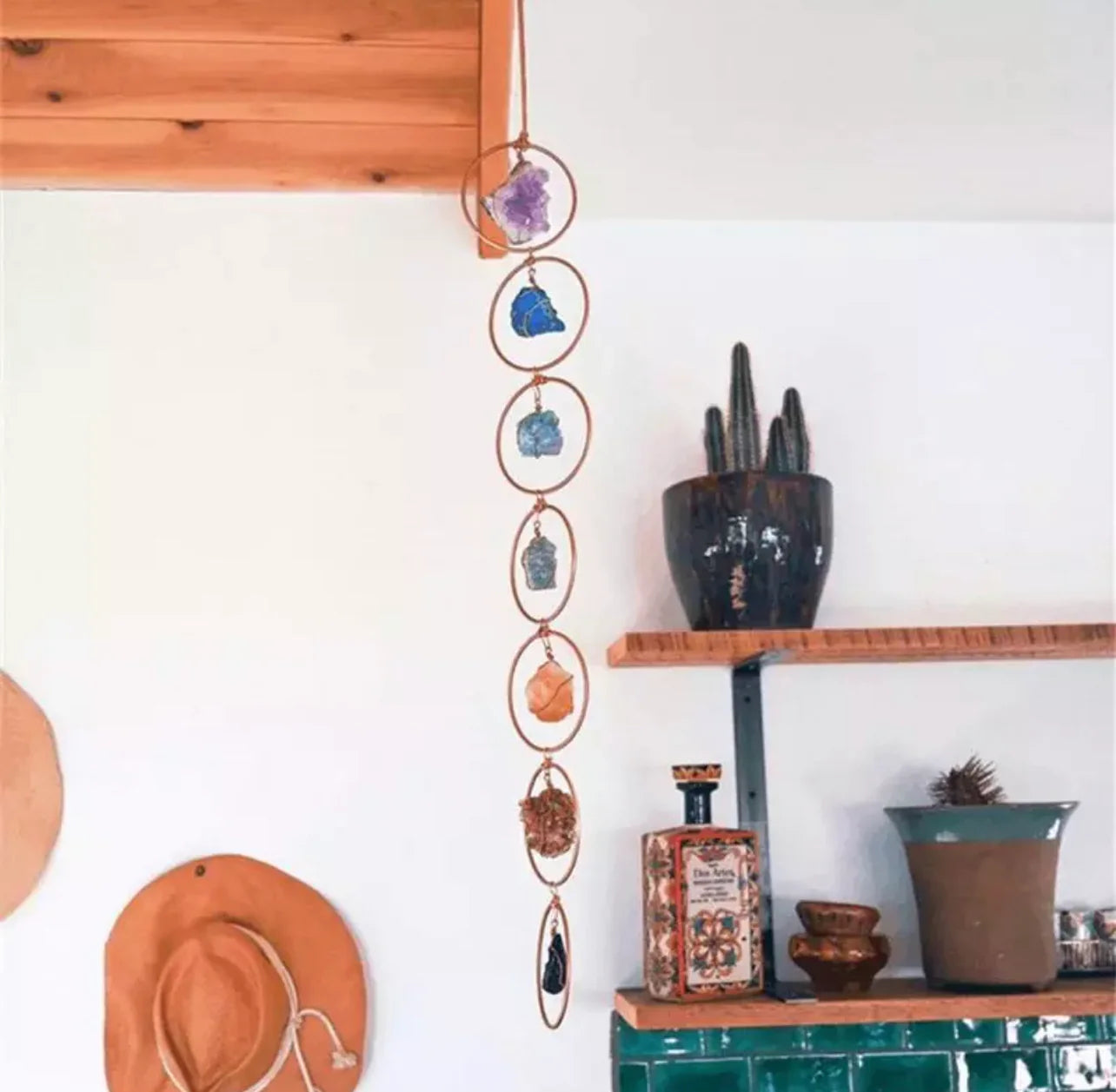 7 Chakra Copper Natural Gemstone Crystal Dream Sun Catcher
